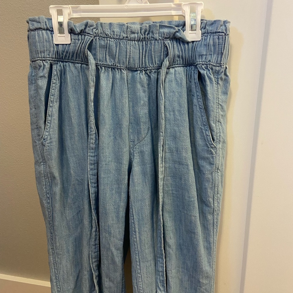 Hi Rise Denim Joggers